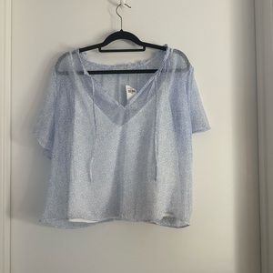 NWT Abercrombie sheer overlay blouse size large